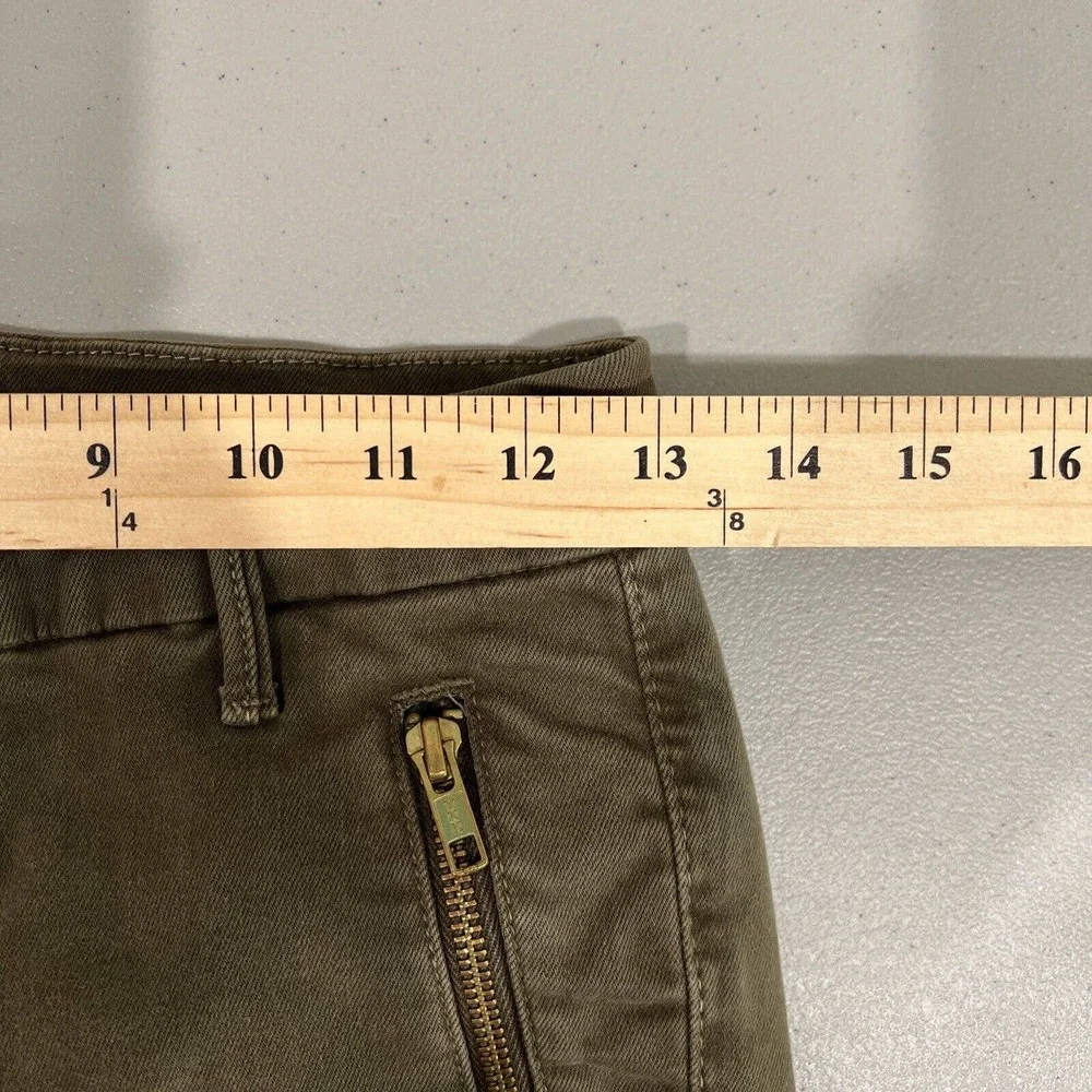 Mother Jeans Women 25 Green Crop Zipper‎ Zip Muse Moss Military